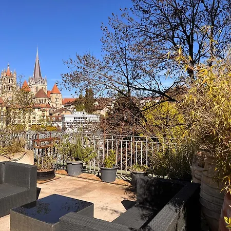 Apartment Luxury Duplex With Rooftop, View Of Cathedral Lausanne